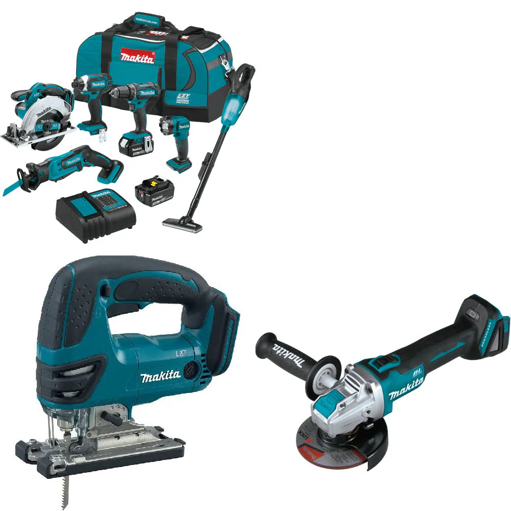 Makita XT614SX1 18V LXT 6-Pc. Combo Kit W/ FREE XVJ03Z 18V Jig Saw & Grinder - Moutools