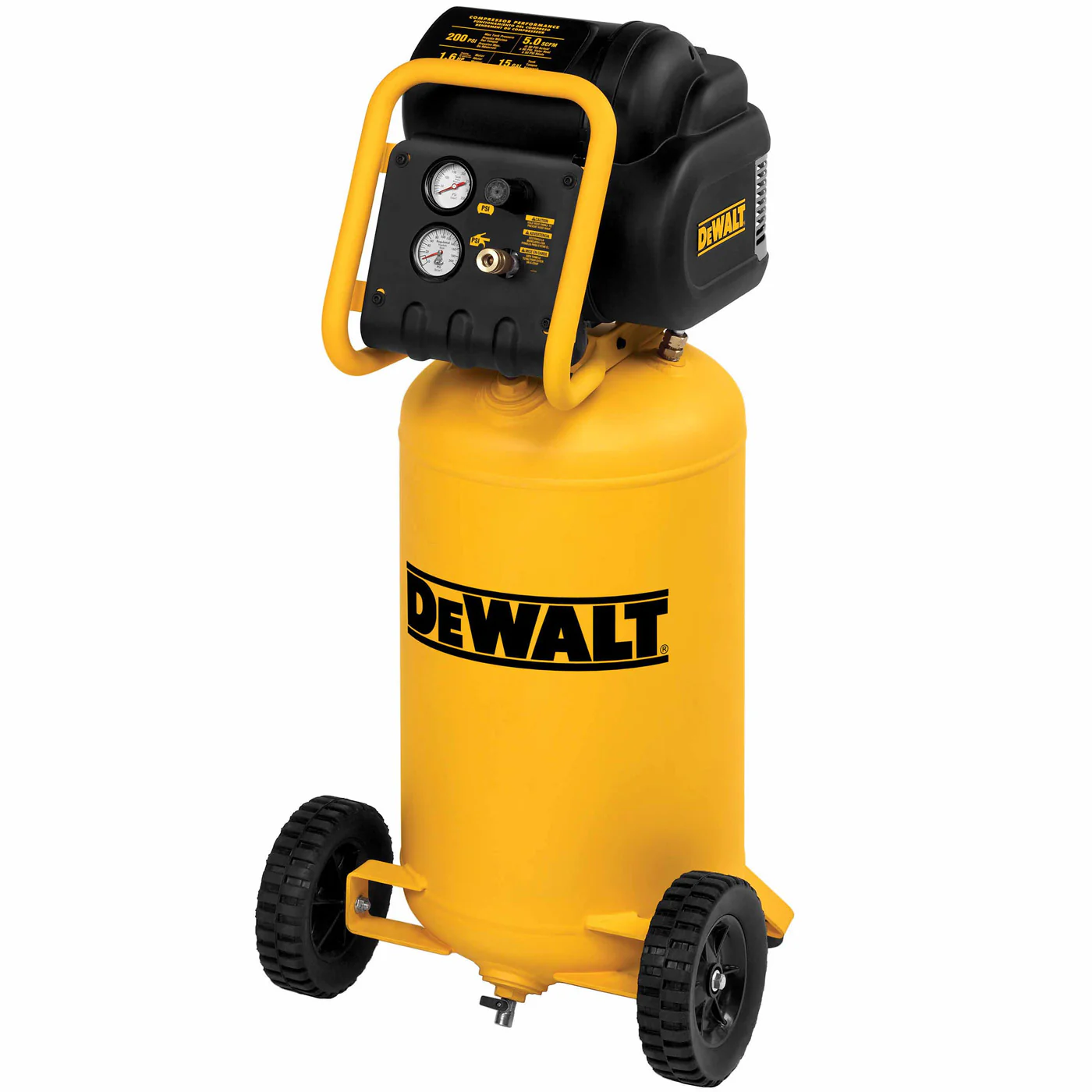 DeWalt D55168 1.6 HP Continuous, 225 PSI, 15 Gallon Workshop Vertical Compressor - Moutools