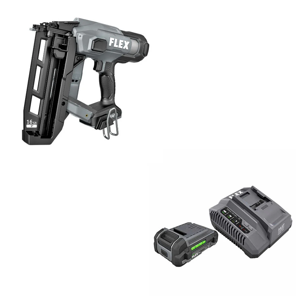 Flex FX4321-Z 16Ga Straight Nailer, Bare W/ FREE FX0411-1A 2.5Ah Starter Kit - Moutools