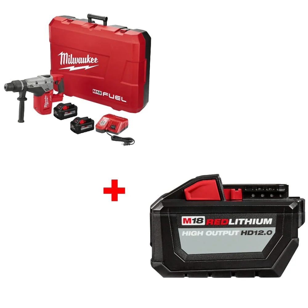 Milwaukee 2717-22HD M18 FUEL Rotary Hammer Kit w/ FREE 48-11-1812 Battery Pack - Moutools