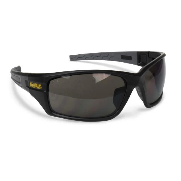 Dewalt DPG101-2D Auger Safety Glasses, Black Frame, Smoke Lens - Moutools