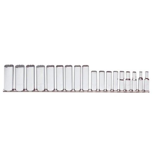 Proto J52207 3/8 Drive 18 Pc. Metric Deep Socket Set - 12 Point - Moutools