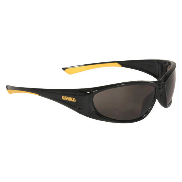Dewalt DPG98-2D Gable Safety Glasses, Black/Yellow Frame, Smoke Lens - Moutools