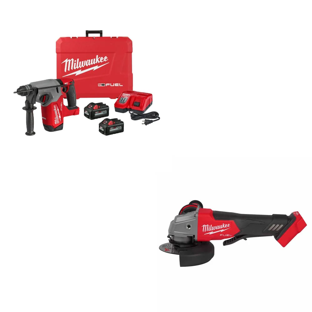 Milwaukee 2912-22 M18 FUEL Rotary Hammer Kit w/ FREE 2880-20 M18 FUEL Grinder - Moutools