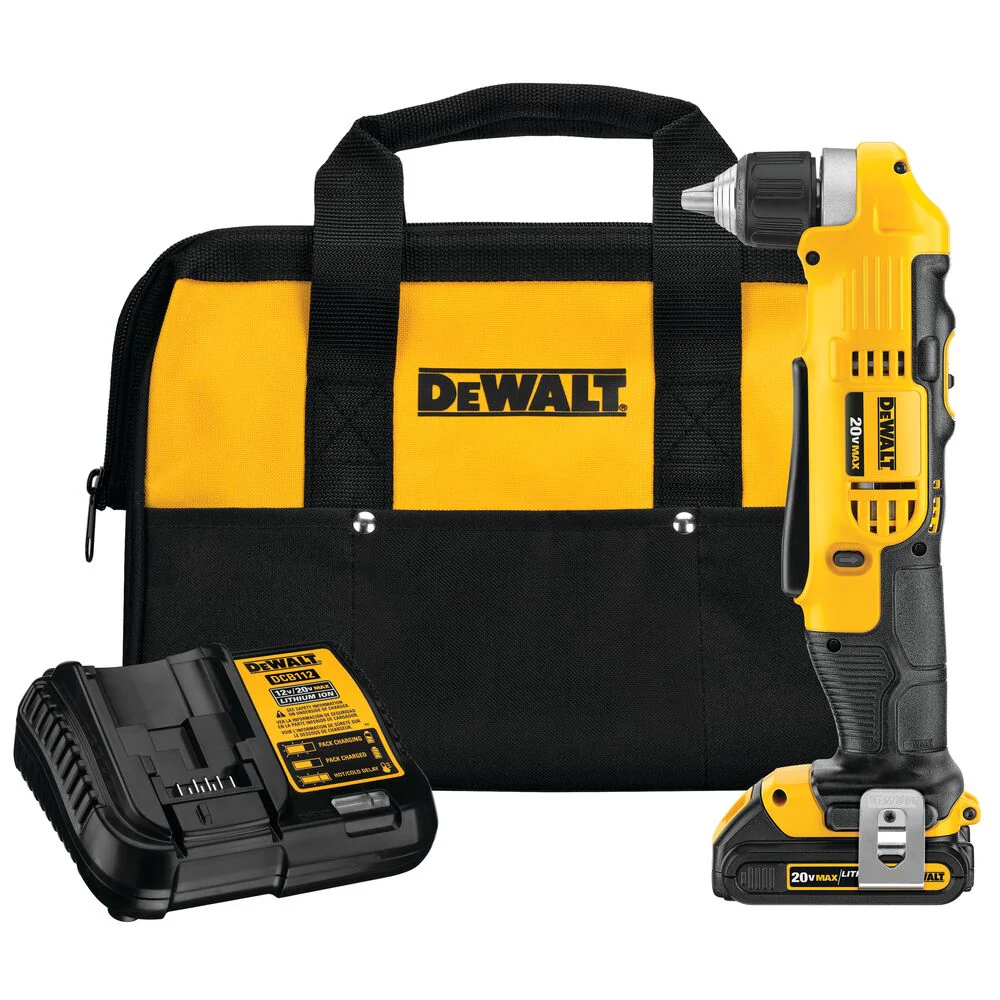 DeWalt DCD740C1 20V MAX Li-Ion Compact Right Angle Drill Kit (1.5 Ah) - Moutools