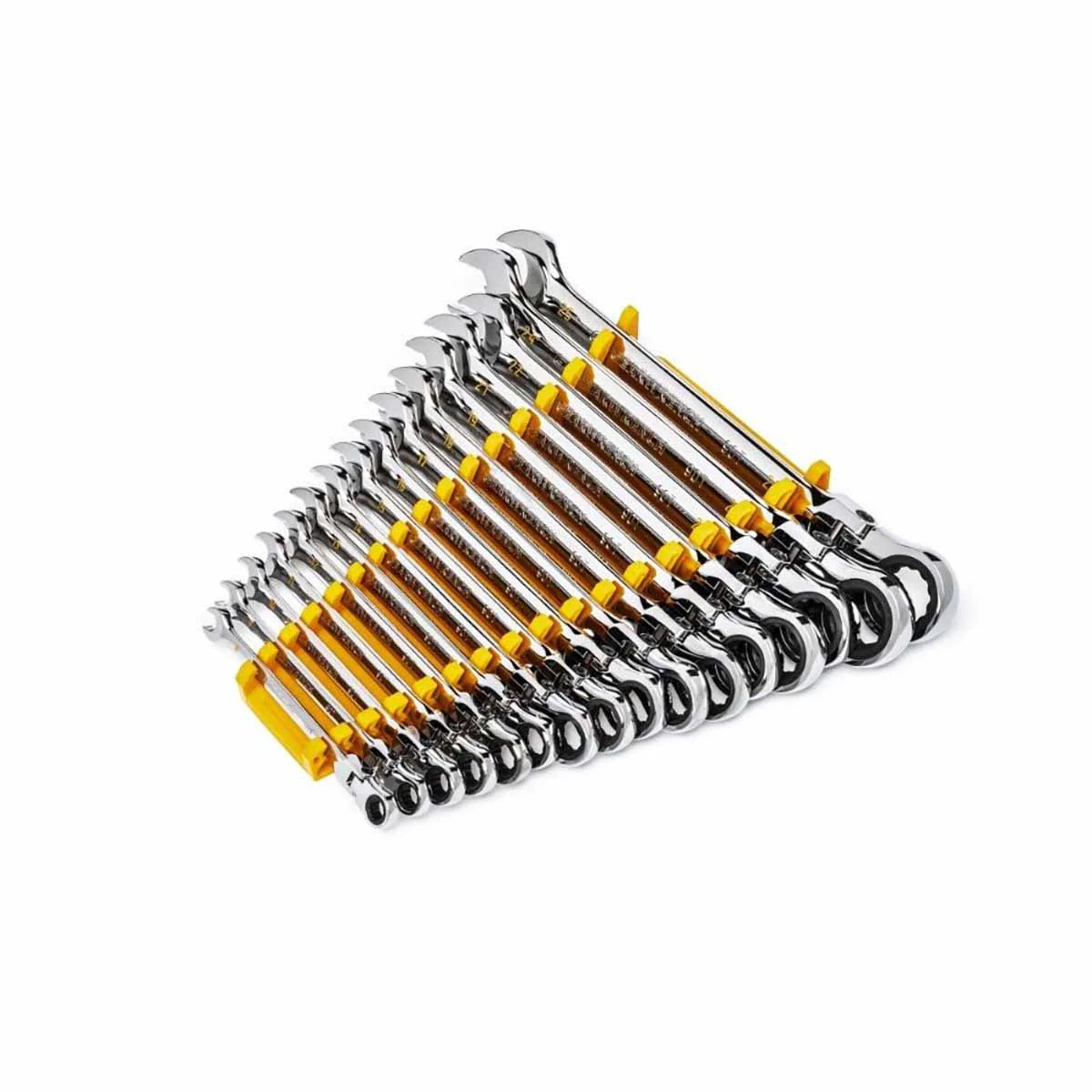 GearWrench 86728 16 Pc. 90-Tooth 12 Point Flex Head Ratcheting Combination Metric Wrench Set - Moutools
