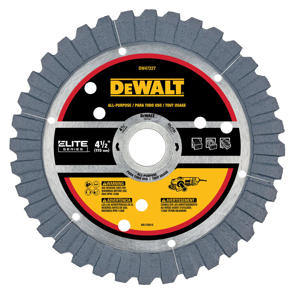 DeWalt DW47227 Elite Series 4.5 IN. All-Purpose Diamond Blade - Moutools