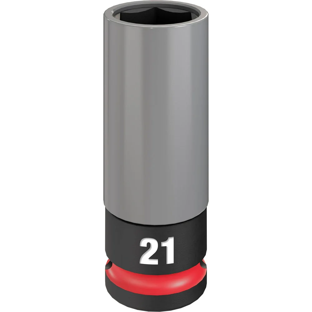 Milwaukee 49-66-7806 SHOCKWAVE Impact Duty 1/2 Drive 21MM Metric Lug Nut Wheel Socket - Moutools