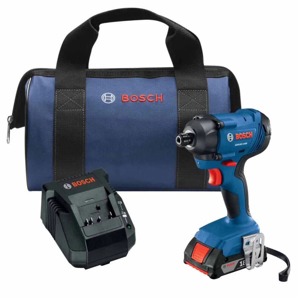 Bosch GDR18V-1400B12 18V 1/4 In. Hex Impact Driver w/ (1) 2.0 Ah Slimpack Battery - Moutools