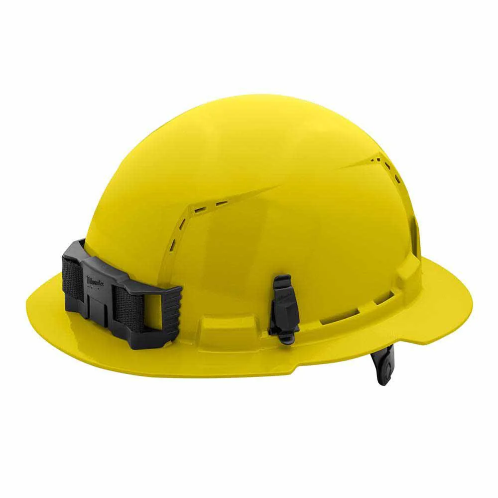Milwaukee 48-73-1223 Yellow Full Brim Vented Hard Hat with 6PT Ratcheting Suspension – Type 1 Class C - Moutools