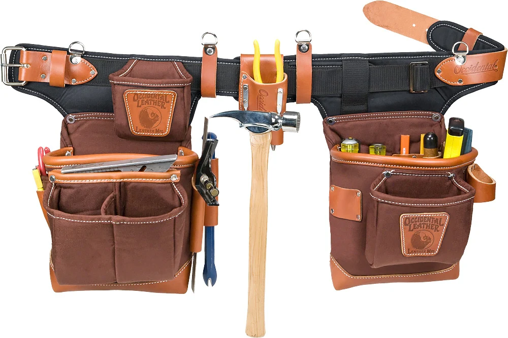 Occidental Leather 9855 Adjust-to-Fit FatLip Tool Belt Set - Cafe - Moutools