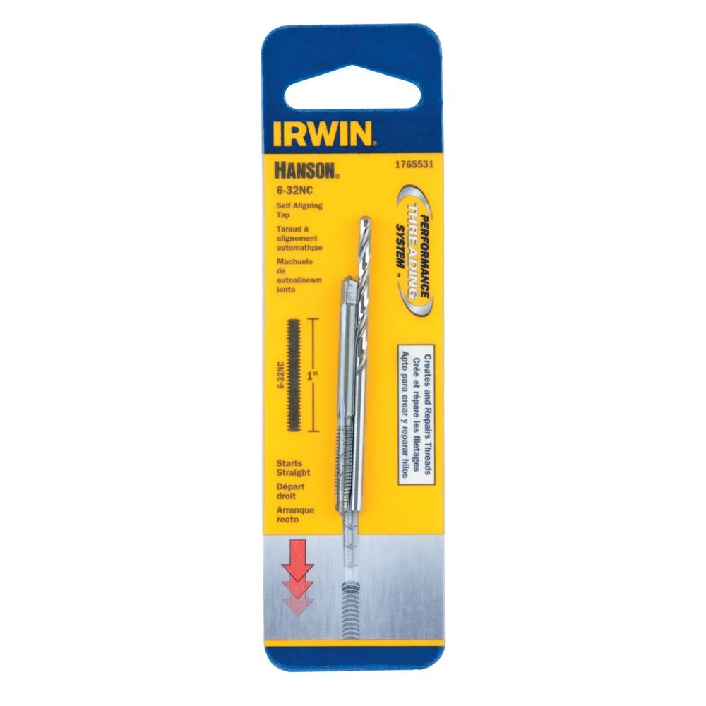 Irwin 1765531 Hanson Self Aligning 6-32 NC Tap and #36 Drill Bit Set - Moutools