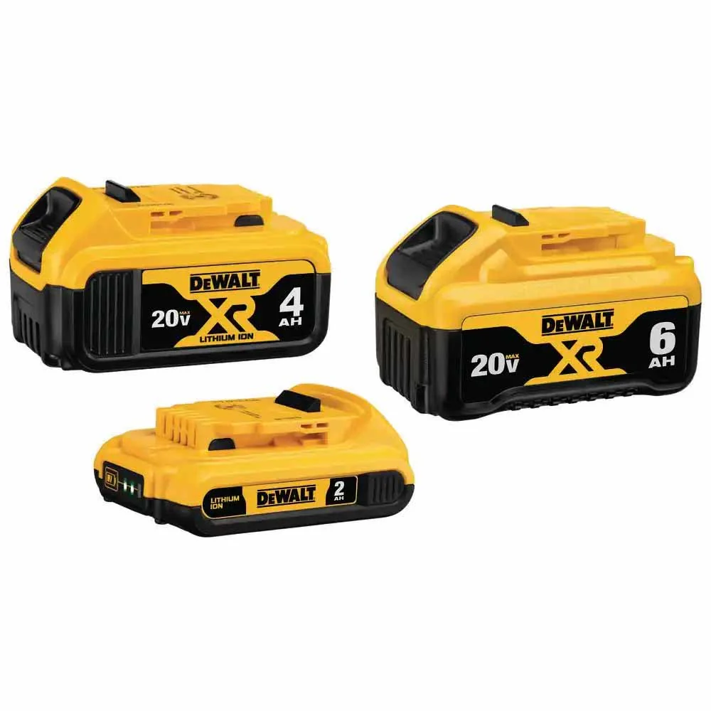 DeWalt DCB346-3 20V MAX XR Premium Lithium-Ion 6.0Ah Battery, 20V MAX XR 4.0Ah Battery, and 20V MAX 2.0Ah Battery - Moutools