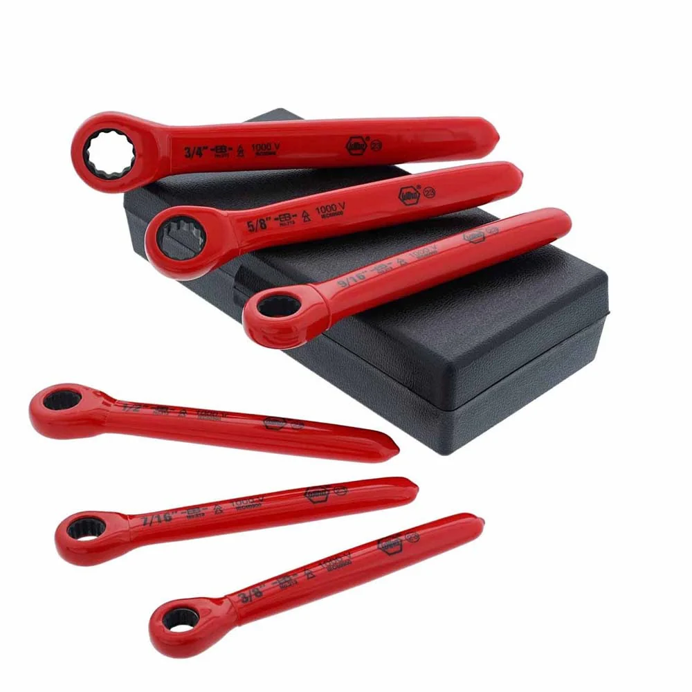 Wiha 21391 Insulated Ratchet Wrench 6 Piece Set - SAE - Moutools