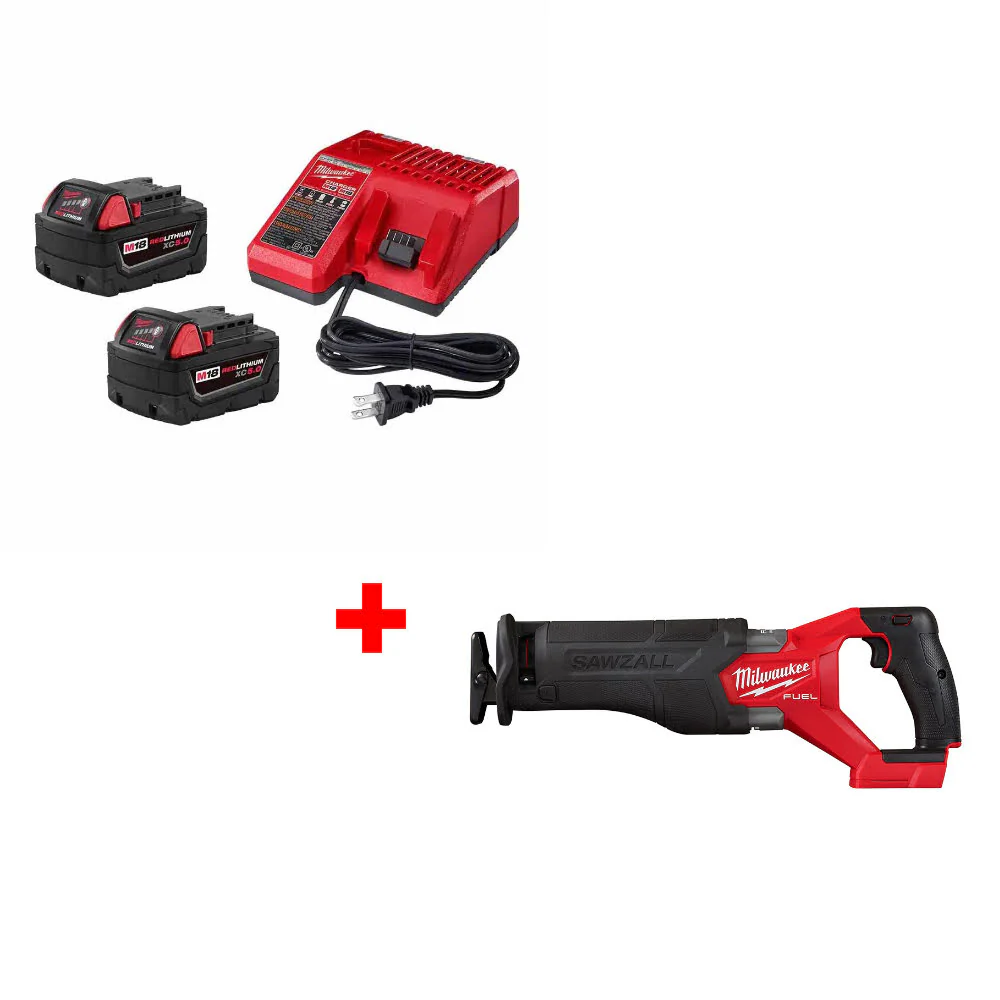Milwaukee 48-59-1852B M18 18V Starter Kit W/ FREE 2821-20 M18 FUEL Recip Saw - Moutools