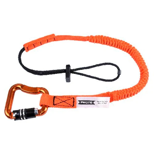 Proto JLAN15LB3LK Elastic Lanyard with Triple Lock Carabiner - 15 lb - Moutools