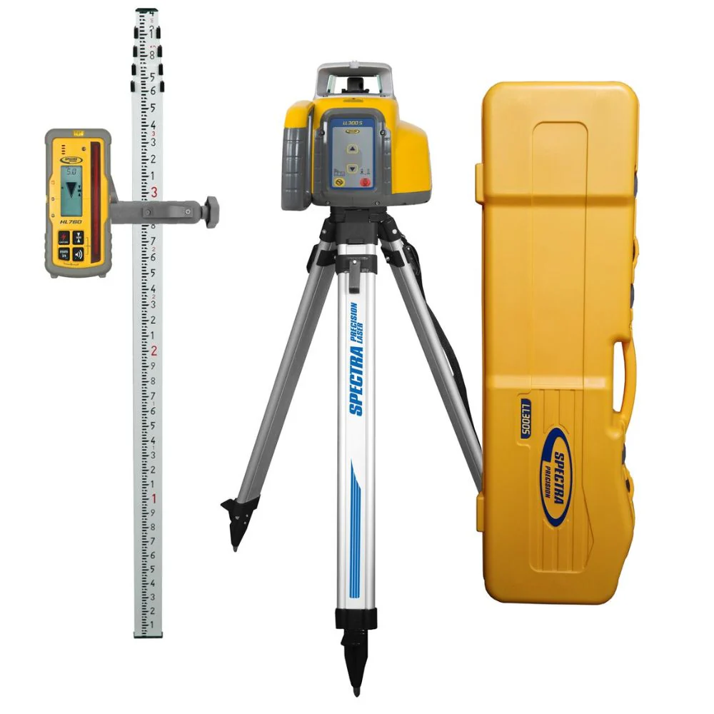 Spectra Precision Laser LL300S-17 Laser Level (Grade Rod In 10Ths) With System Case - Moutools