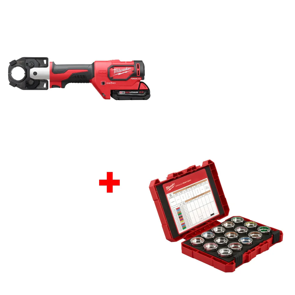 Milwaukee 2679-22 M18 600 MCM Crimper w/ FREE 49-16-KITC #8 - 600 MCM Die Kit - Moutools