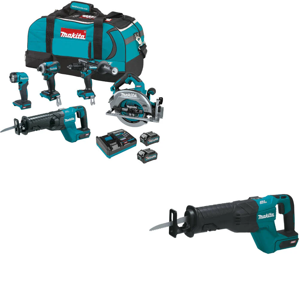 Makita GT501M 40V max XGT 5Pc. Combo Kit W/ FREE GRJ01Z 40V max XGT Recip Saw - Moutools