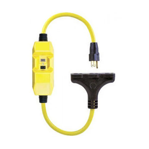 Southwire 26020008-6 2' GFCI Adapter U/G 12/3 3-Outlet 15A W/Lit End - Moutools