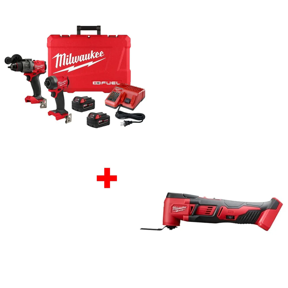 Milwaukee 3697-22 M18 FUEL 2-Tool Combo Kit w/ FREE 2626-20 M18 Multi-Tool, Bare - Moutools