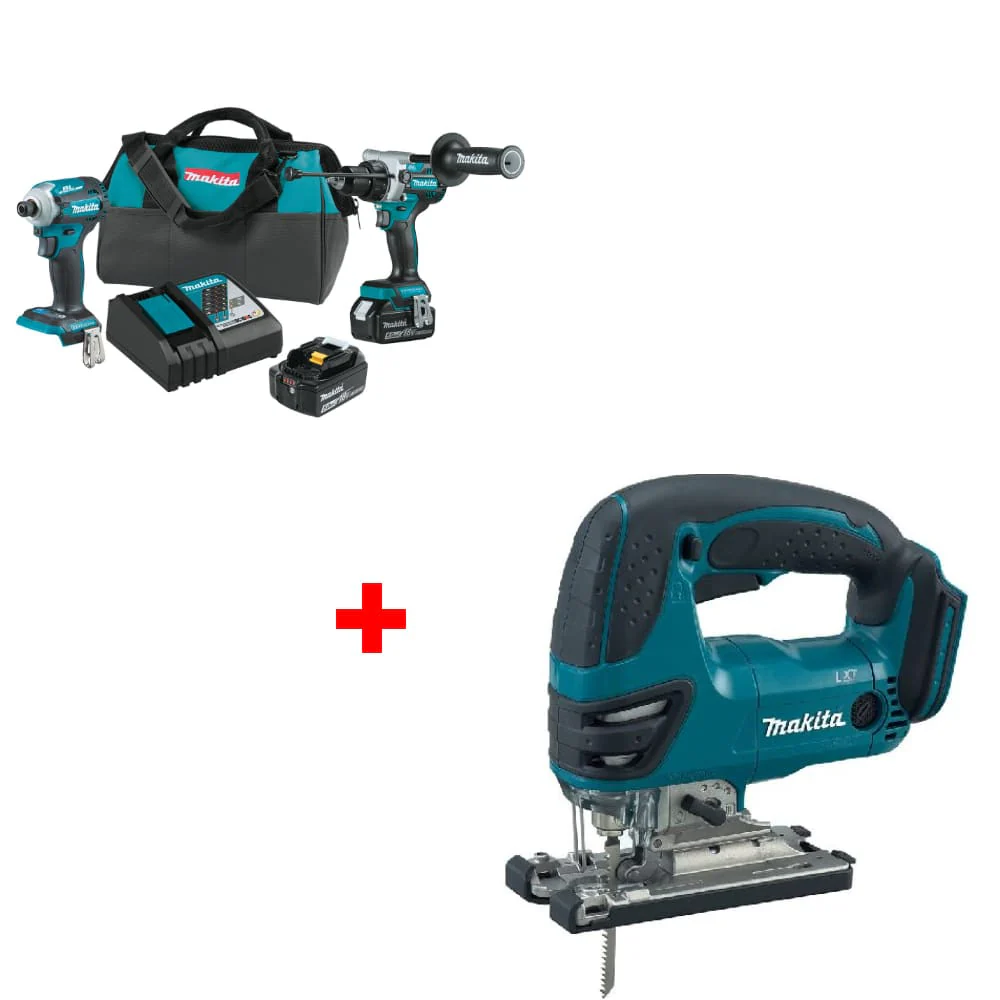 Makita XT288T 18V LXT 2-Pc. Combo Kit w/ FREE XVJ03Z 18V LXT Jig Saw, Bare - Moutools
