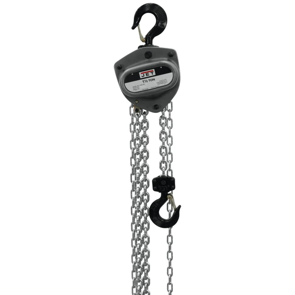 Jet JT9-201120 L-100-150WO-20 1.5-Ton Hand Chain Hoist 20' Lift, Overload Protection - Moutools