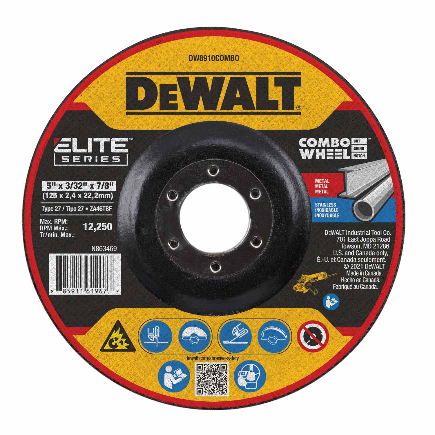 DeWalt DW8910COMBO Elite Series 5 x 3/32 x 7/8 XP T27 Cut & Notch - Moutools