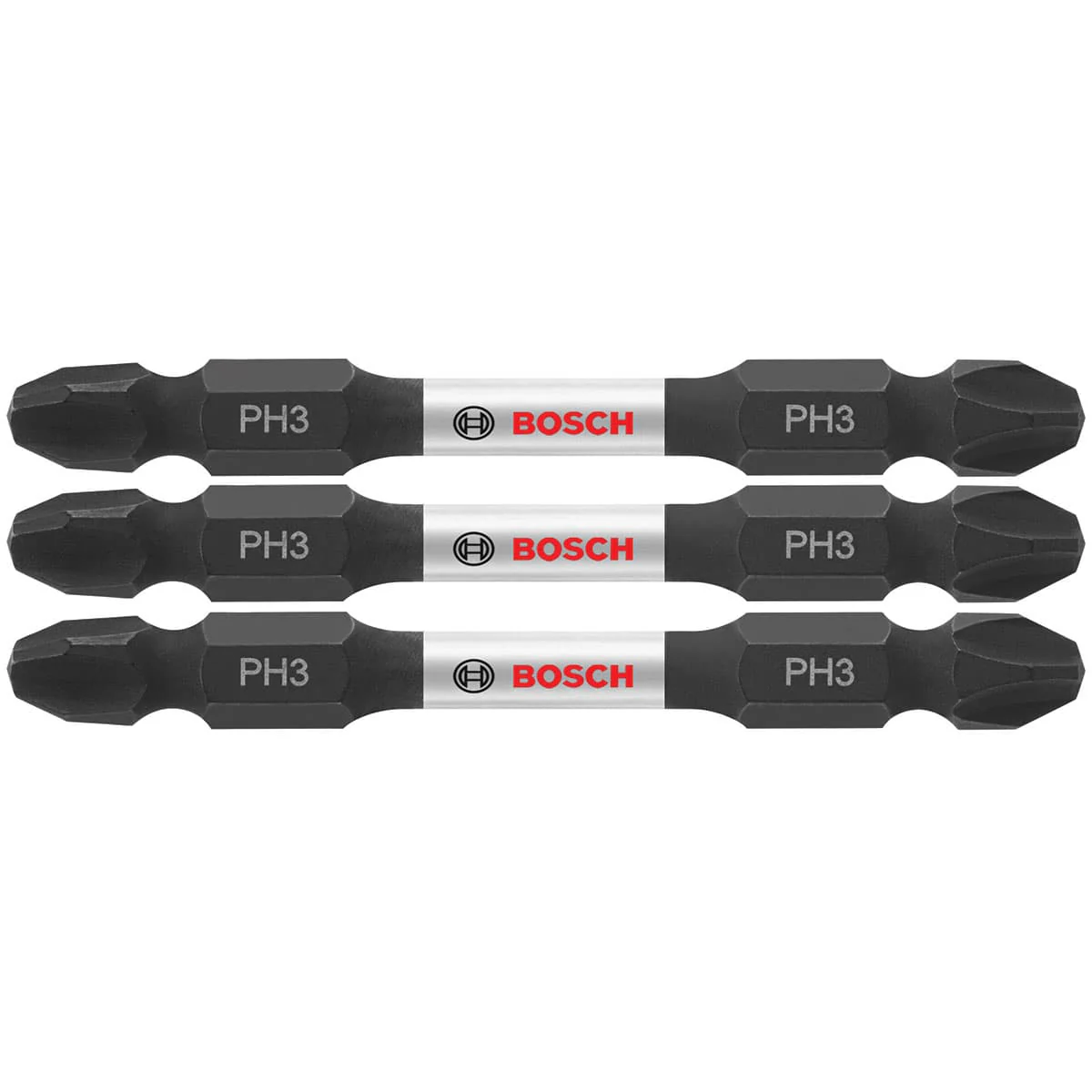 Bosch ITDEPH32503 3 pc. Impact Tough 2.5 In. Phillips #3 Double-Ended Bits - Moutools