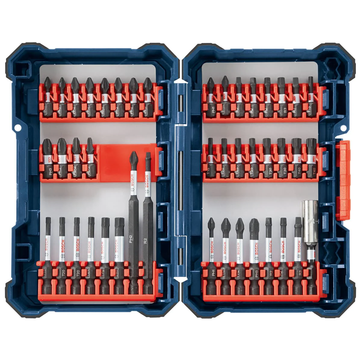Bosch SDMS44 44 pc. Impact Tough Screwdriving Custom Case System Set - Moutools