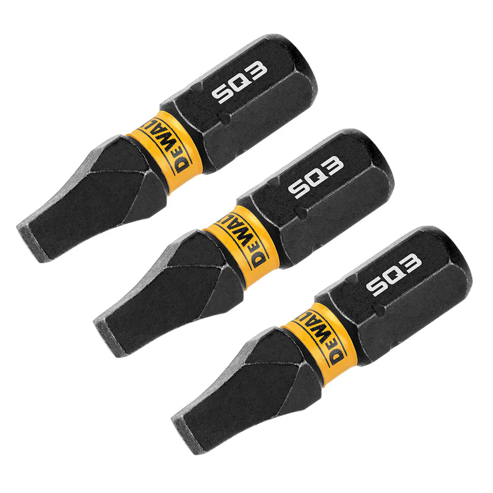 DeWalt DWAF1SQ3IR3 SQ3 FLEXTORQ 1/4 x 1in Impact Driver Bits, 3-Pack - Moutools