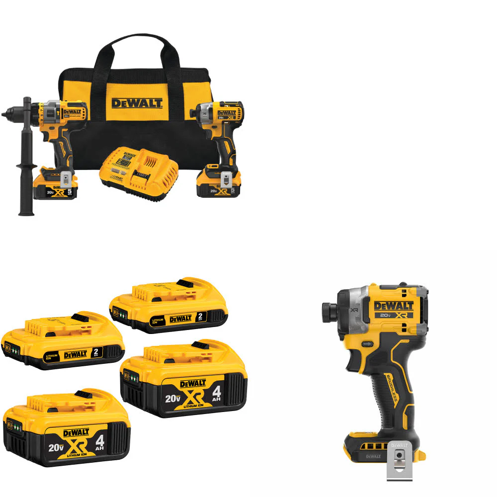 DeWalt DCK2100P2 20V 2-Tool Combo Kit W/ 20V Battery-4Pk & FREE Impact Driver - Moutools