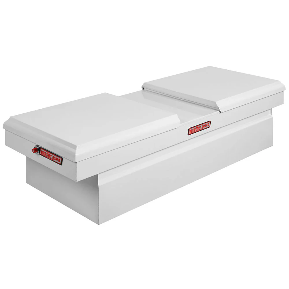 WeatherGuard 115-3-01 White Steel Gull Wing Cross Box, Full Extra Wide, 15.3 Cu Ft - Moutools
