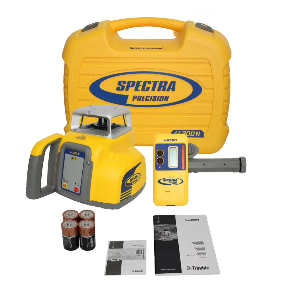 Spectra LL300N-8 LL300N Self-Leveling Laser Level Package with HR320 Receiver - Moutools