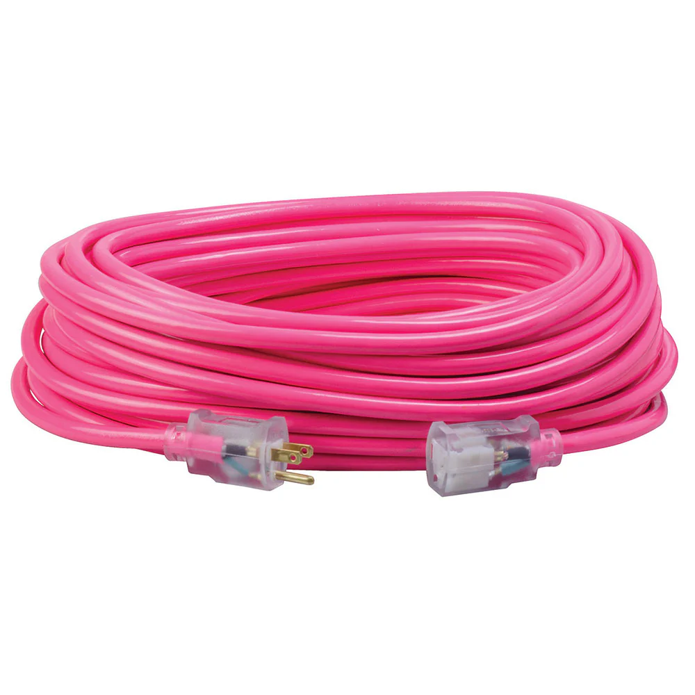 Southwire 2579SW000A 12/3 100' SJTW Cool Pink with Lighted Ends - Moutools