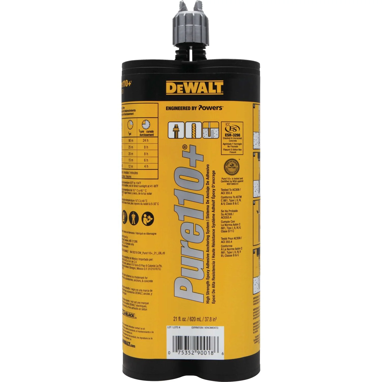 DeWalt 08321SD-PWR PURE110+ 21 OZ. 1TO1 Cartridge (12/CS 360/PLT) - Moutools