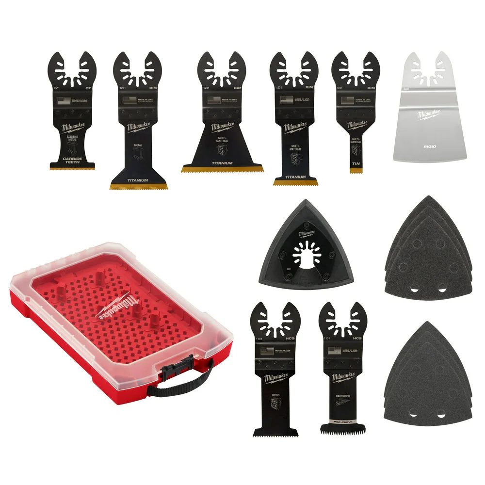 Milwaukee 49-10-9114 Universal Fit OPEN-LOK 15PC Oscillating Multi-Tool Blade Kit w/ Modular Case - Moutools