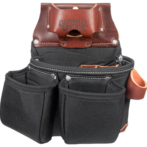 Occidental Leather B8018DB Black OxyLights 3 Pouch Tool Bag with Tape Measure Pouch - Moutools