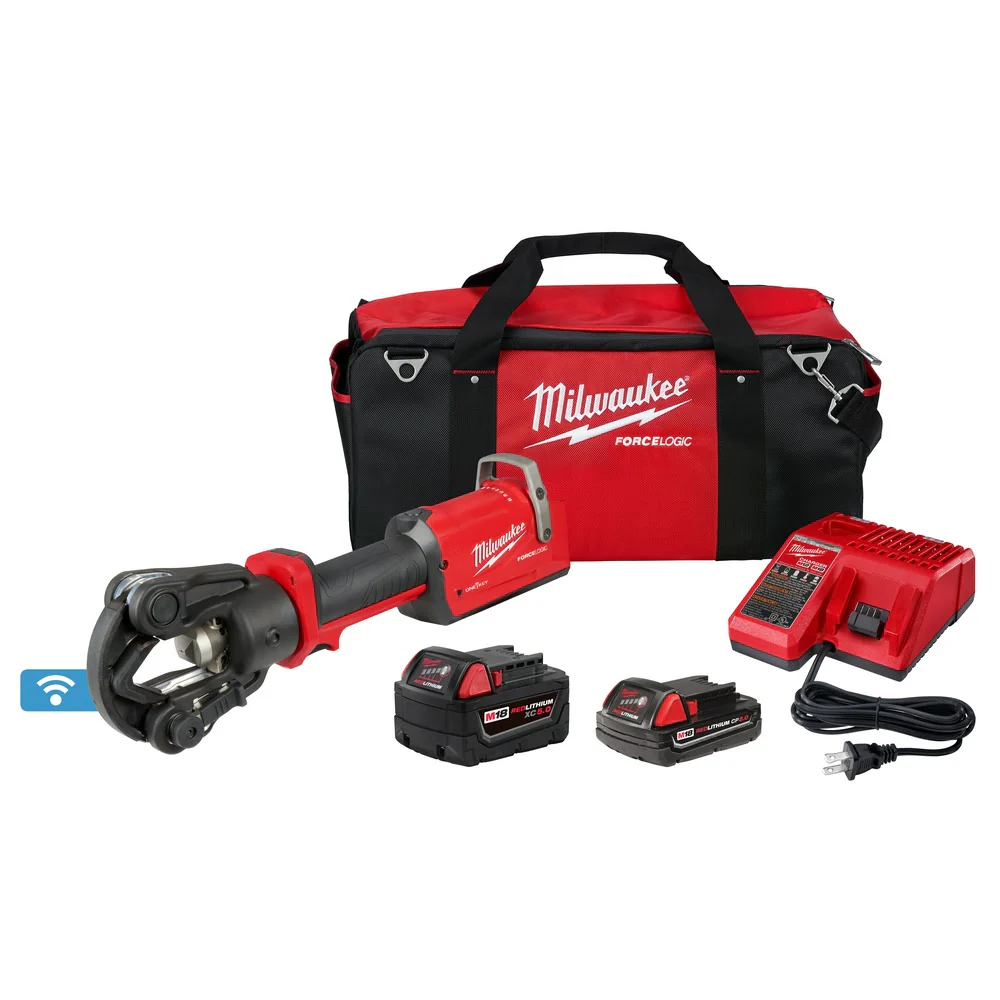 Milwaukee 2876-22 M18 FORCE LOGIC 11T Dieless Latched Linear Utility Crimper - Moutools