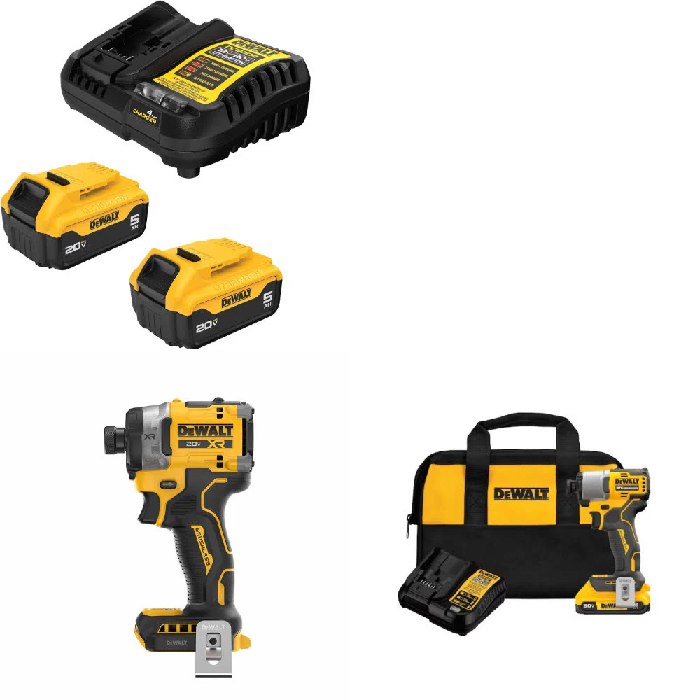 DeWalt DCB205-2C 20V Starter Kit W/ DCF860B Impact Driver & Impact Driver Kit - Moutools