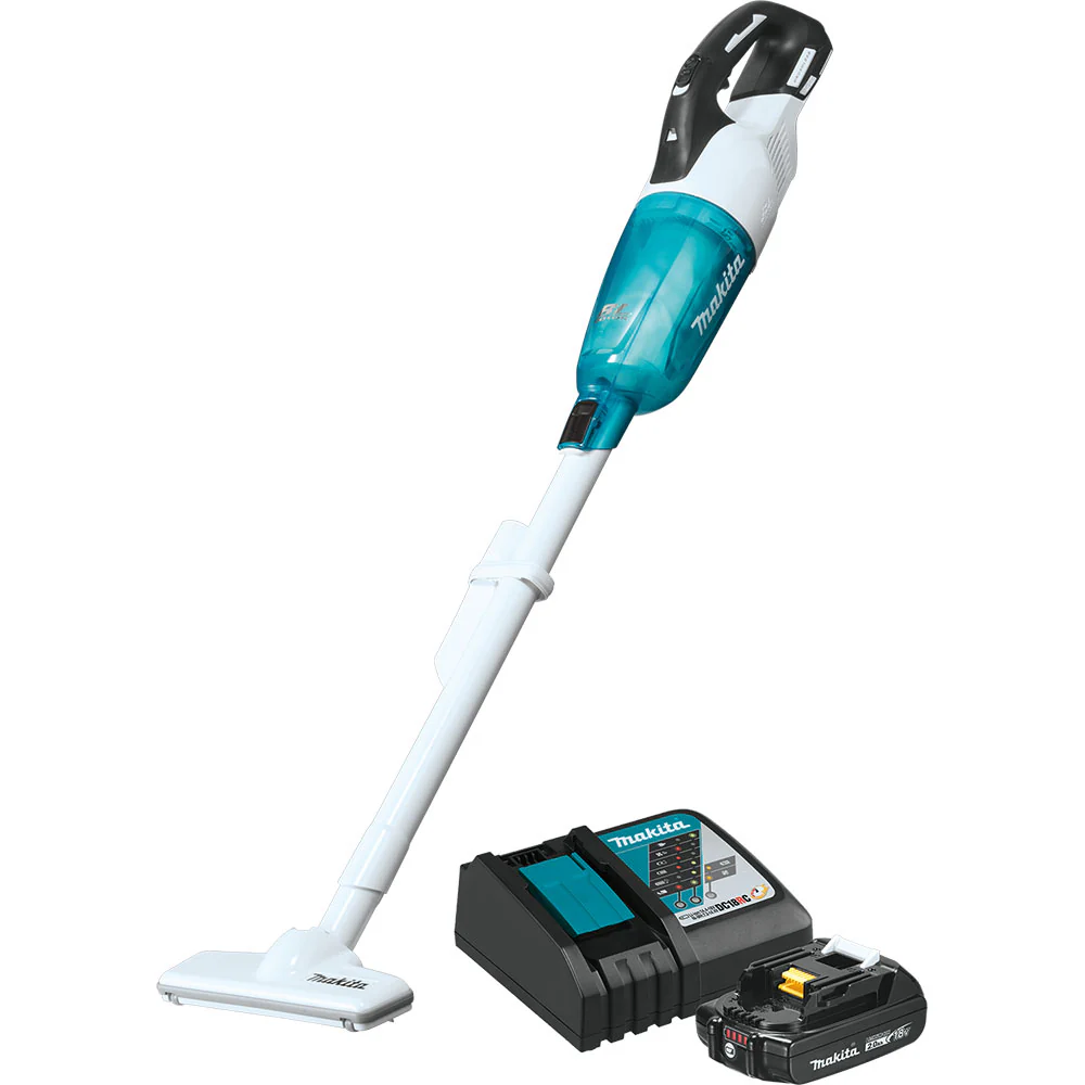 Makita XLC03R1WX4 18V LXT Compact Cordless Vacuum Kit, Trigger w/ Lock (2.0Ah) - Moutools
