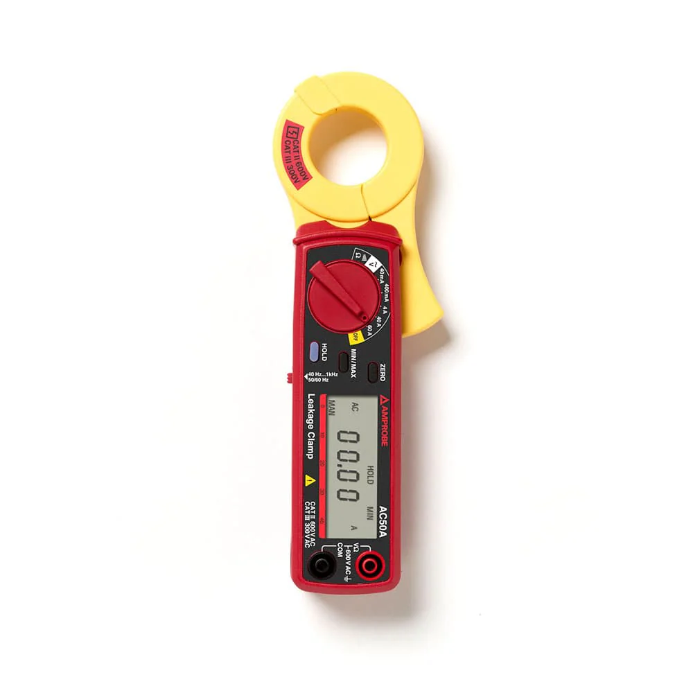 Amprobe 3033017 AC50A 400V/60A AC Leakage Clamp Meter with Resistance and Continuity Beeper - Moutools