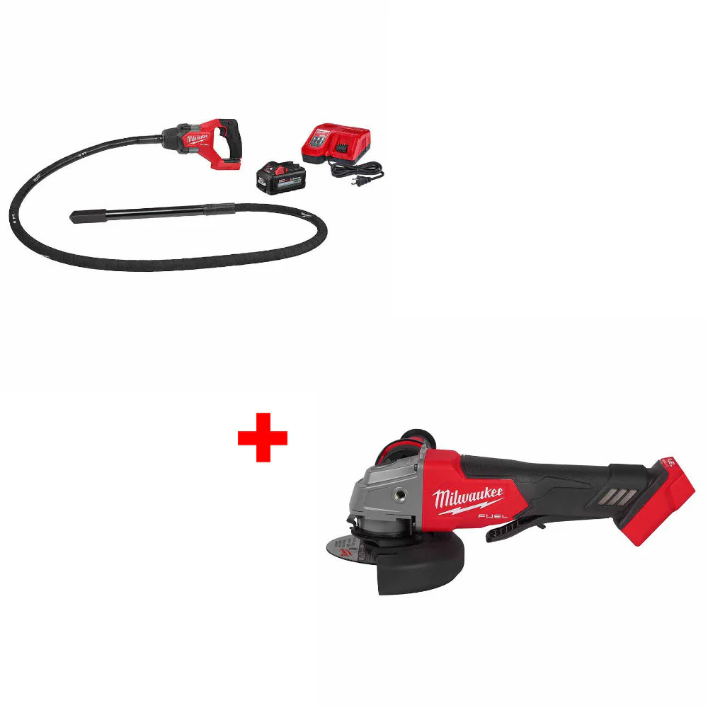 Milwaukee 2911-21 M18 FUEL 8' Vibrator Kit W/ FREE 2880-20 M18 FUEL Grinder - Moutools