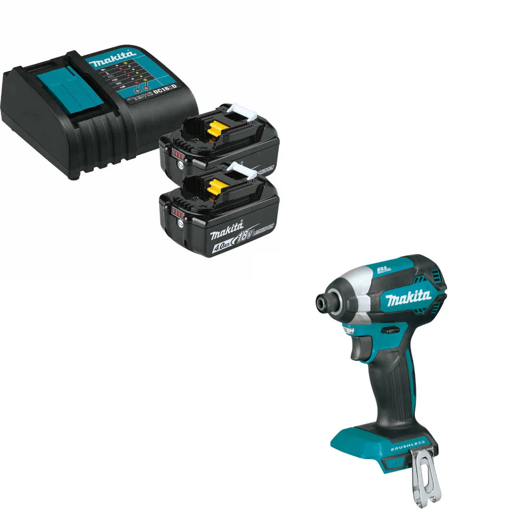 Makita BL1840BSC2 18V LXT Starter Pack W/ FREE XDT13Z 18V LXT Impact Driver - Moutools