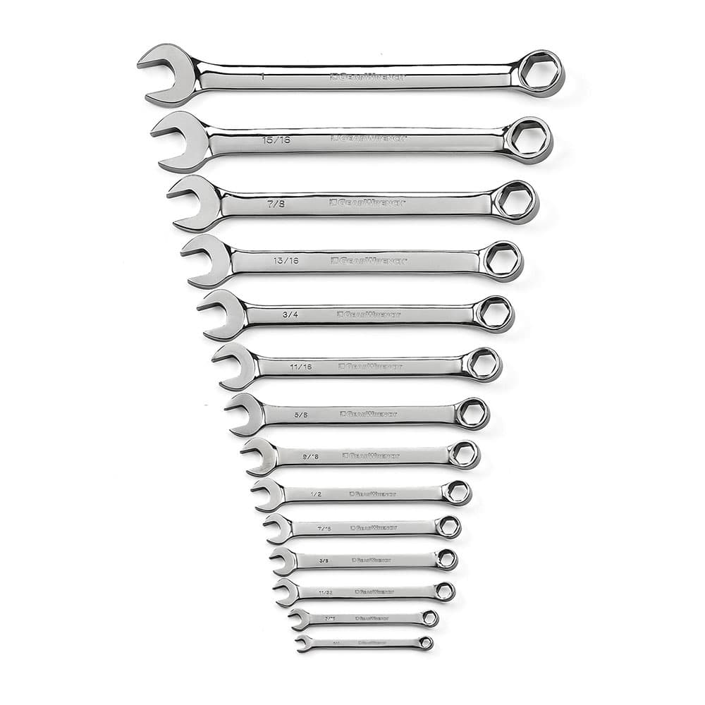 GearWrench 81924 14 Pc. 6 Point Combination SAE Wrench Set - Moutools