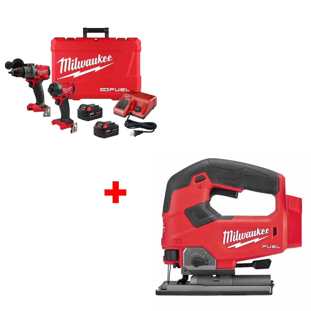 Milwaukee 3697-22 M18 FUEL 2-Tool Combo Kit w/ FREE 2737-20 M18 FUEL Jig Saw - Moutools