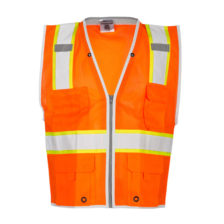ML Kishigo 1511-L L Orange Premium Brilliant Series Heavy Duty Vest - Moutools