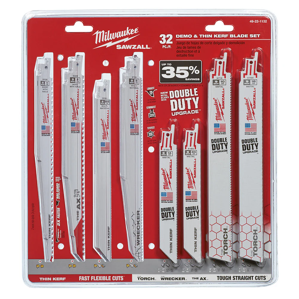Milwaukee 49-22-1132 Milwaukee 32-Piece Mega SAWZALL Blade Kit - Moutools