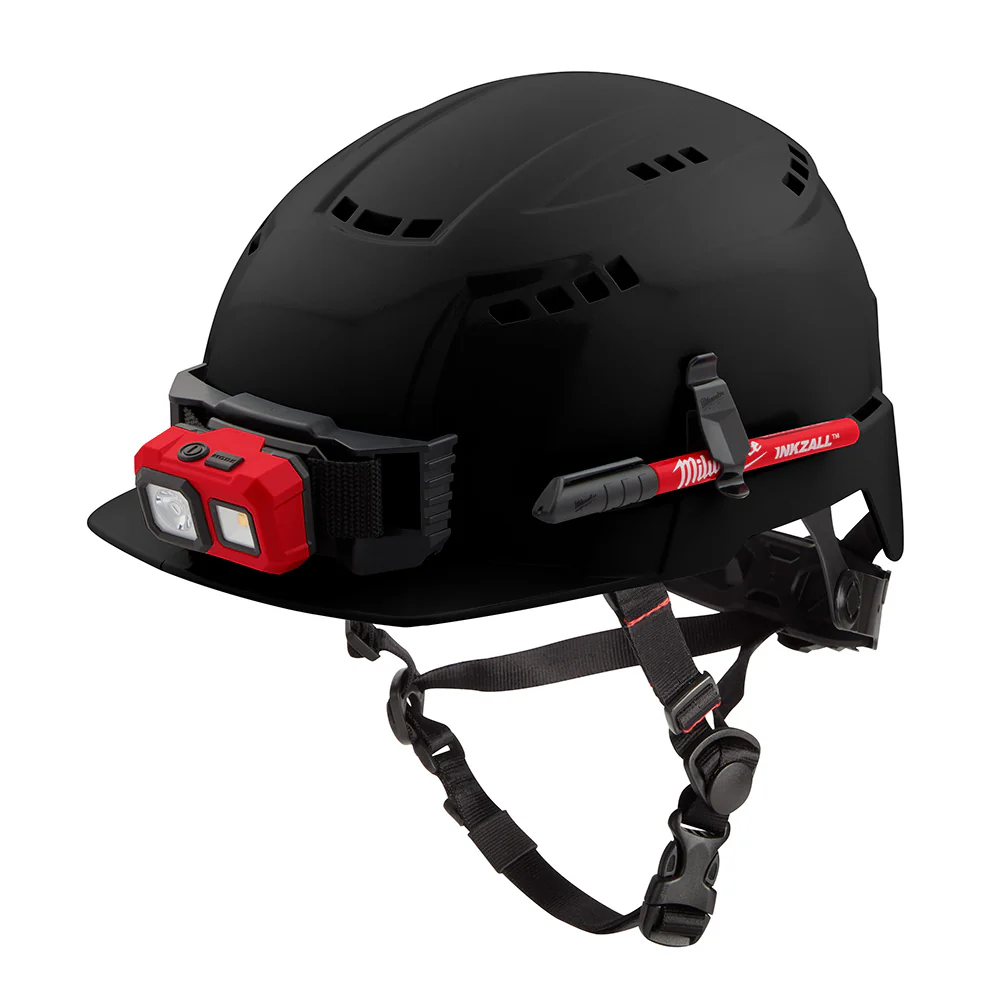 Milwaukee 48-73-1330 BOLT Black Front Brim Safety Helmet (USA) - Type 2, Class C, Vented - Moutools