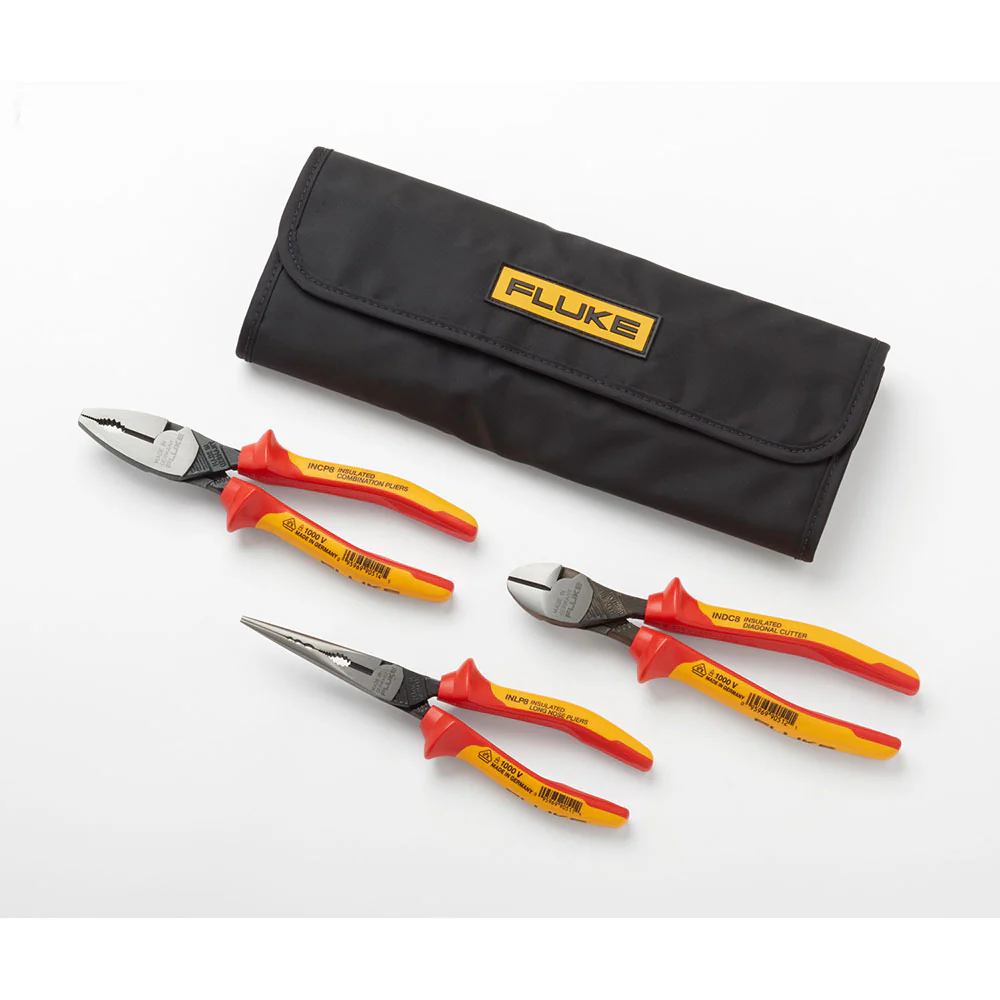 Fluke 5067377 IKPL3 Insulated 3-Pliers Kit with Roll-up Pouch (RUP8) - Moutools